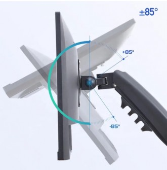 
Настільне кріплення для монітора, діагональ 17-27 F80, Кронштейн поворотний для. . фото 9