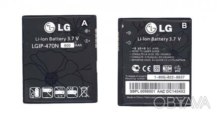 Аккумуляторная батарея для смартфона LG LGIP-470N GD580 3.7V Black 800mAh 3Wh. . фото 1