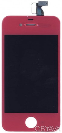 Матрица с тачскрином (модуль) для Apple iPhone 4S розовый без крепежа. . фото 1