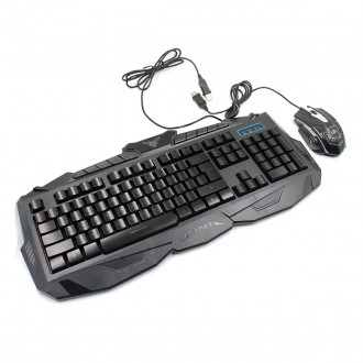 Профессиональная игровая проводная клавиатура с мышкой в комплекте V-100 – это с. . фото 2