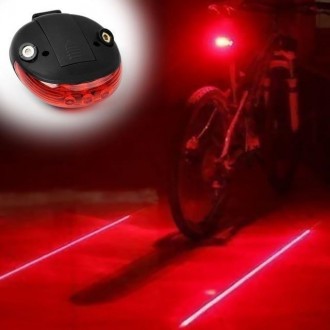 Задній ліхтар для велосипеда з лазером — це 5 LED супер яскравих діодів + режим . . фото 4