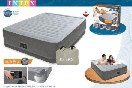 
Надувная кровать велюр с насосом 220V Intex 64414
На надувной кровати INTEX Вы . . фото 4