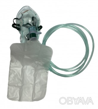 Удлиненная форма кислородной маски «под подбородок» с мешком. Контур маски, повт. . фото 1