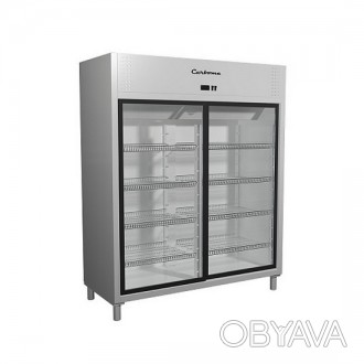 Холодильный шкаф Carboma R1400K (купе) INOX - это современный элегантный дизайн . . фото 1