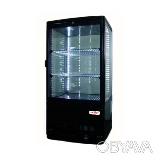 Шкаф холодильный наСтольный стекло с 4-х сторон, 2 полки, подсветка, температура. . фото 1