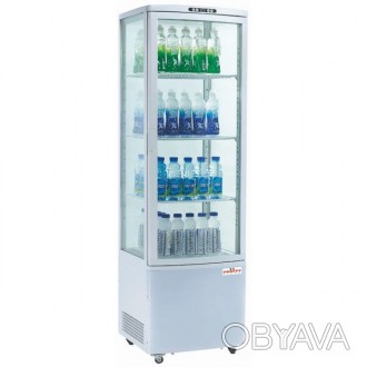 Шкаф холодильный стекло с 4-х сторон, четыре регулируемые полки, температура 0°/. . фото 1