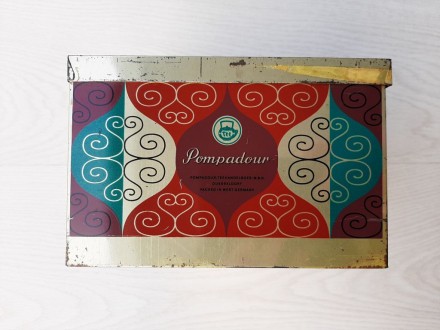 Винтажная немецкая металлическая коробка из под чая Pompadour

Германия, фирма. . фото 3