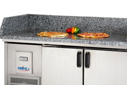 Рабочая поверхность холодильного стола для пиццы изготавливается из гранита.Изол. . фото 4