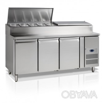  SS7300-P Холодильный стол для приготовления сэндвичей Нержавеющая сталь Охлажда. . фото 1