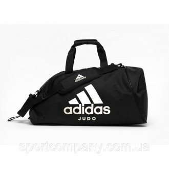Спортивная сумка-рюкзак 2 в 1 ADIDAS ADIACC058J с белым логотипом Judo черного ц. . фото 2