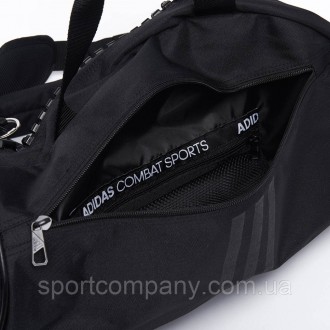 Спортивная сумка-рюкзак 2 в 1 ADIDAS ADIACC058J с белым логотипом Judo черного ц. . фото 5