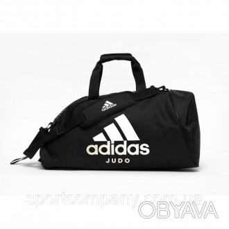 Спортивная сумка-рюкзак 2 в 1 ADIDAS ADIACC058J с белым логотипом Judo черного ц. . фото 1