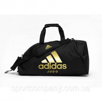 Спортивная сумка-рюкзак 2 в 1 ADIDAS ADIACC058J с белым логотипом Judo черного ц. . фото 2
