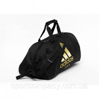 Спортивная сумка-рюкзак 2 в 1 ADIDAS ADIACC058J с белым логотипом Judo черного ц. . фото 3