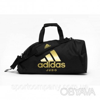 Спортивная сумка-рюкзак 2 в 1 ADIDAS ADIACC058J с белым логотипом Judo черного ц. . фото 1