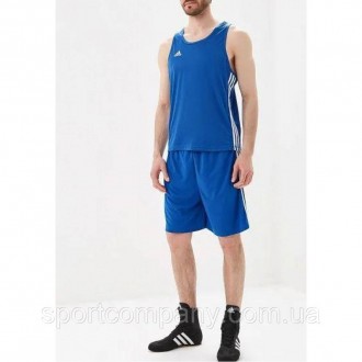 Боксерська форма синя Adidas одяг костюм для боксу змагань Base Punch New шорти . . фото 4