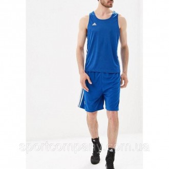 Боксерська форма синя Adidas одяг костюм для боксу змагань Base Punch New шорти . . фото 2