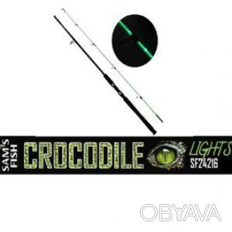 Спиннинг карповый штекерный "Crocodile LIGHTS" светящийся 2.4м SF24216-2.4 (25шт. . фото 1