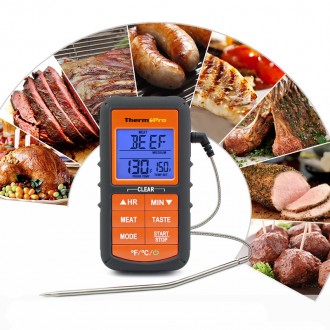 Термометр для мяса со щупом ThermoPro TP06S, -9C°~+250C°, таймер, звук, цветовой. . фото 4