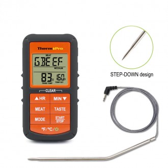 Термометр для мяса со щупом ThermoPro TP06S, -9C°~+250C°, таймер, звук, цветовой. . фото 2