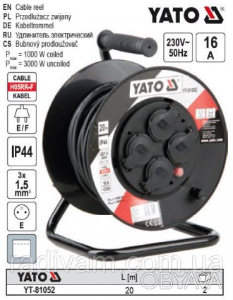 YATO-81052 - професійний електричний подовжувач на котушці.
Високоякісний бараба. . фото 1