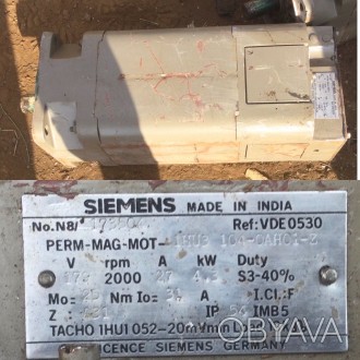 Электродвигатели SIEMENS. PERM-MAG-MOT -1NU3-104 QAH01.  579в. 2000об/мин.27а. 4. . фото 1