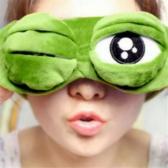 Маска для сна Лягушонок Пепе 3D (Жабка, лягушка, жаба, зеленая), Унисекс
 
 
Мас. . фото 2