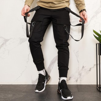 
 
 Карго штаны с лямками
- Размеры: S, M, L, XL
- Цвета: черный
- Ткань: хлопок. . фото 8