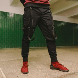 
 
 Карго штаны с лямками
- Размеры: S, M, L, XL
- Цвета: черный
- Ткань: хлопок. . фото 5