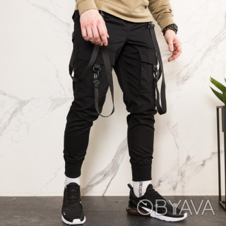 
 
 Карго штаны с лямками
- Размеры: S, M, L, XL
- Цвета: черный
- Ткань: хлопок. . фото 1