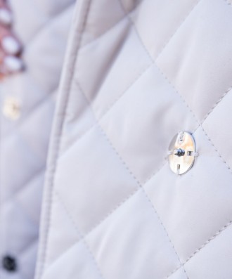 
 
 Куртка-пальто женская (молочная). Демисезонное женское стеганое пальто с анг. . фото 6
