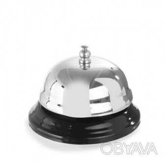 Звонок для ресепшн Ø85x(H)60мм
черная металлическая основа,
колокол из не. . фото 1