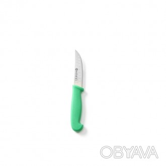 Профессиональный нож HACCP для овощей и фруктов. Зеленая ручка позволяет легче р. . фото 1