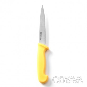 Профессиональный кухонный нож HACCP для филетирования птицы. Желтая ручка позвол. . фото 1