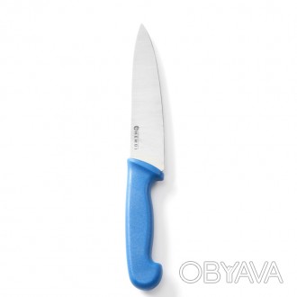 Профессиональный кухонный поварской нож для рыбы HACCP. Синяя ручка позволяет ле. . фото 1