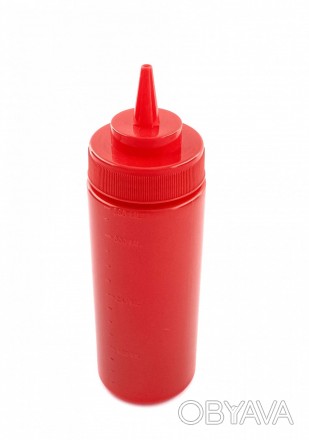 Бутылка для соусов с мерной шкалой 360 мл. краснаяМатериал: пластик Объем: 360 м. . фото 1