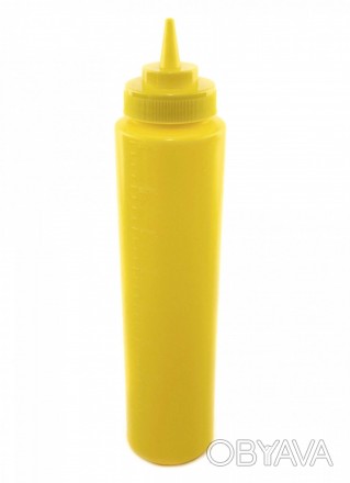 Бутылка для соусов с мерной шкалой 950 мл. желтаяВысота, мм: 290 Диаметр, мм: 75. . фото 1