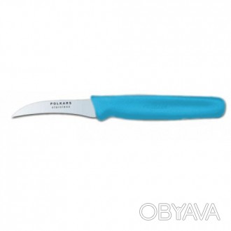 Нож кухонный Polkars №48 70мм с синей ручкой. Смотрите этот товар на нашем сайте. . фото 1