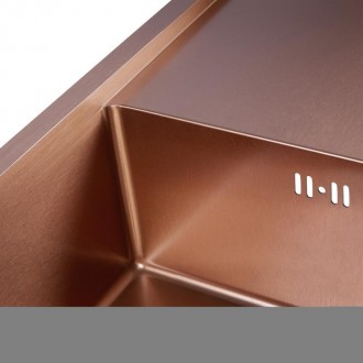 Кухонна мийка Qtap D7844BR 3.0/1.2 мм Bronze (QTD7844BRPVD12) виготовлена з висо. . фото 7