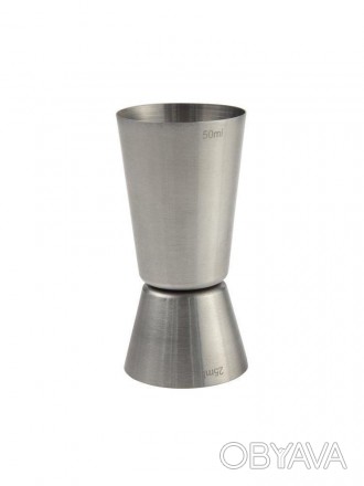 Джиггер двухсторонний - мерный стаканчик с одной стороны емкость объемом 25 мл, . . фото 1