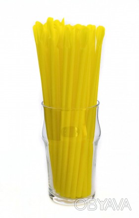Трубочка для коктейля с лопаткой, жёлтая 6 x 200 ммДиаметр: 6 мм Длина: 200 мм Ц. . фото 1