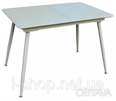 Небольшой, элегантный и лаконичный стол кухонный раскладной стеклянный с МДФ шам. . фото 1