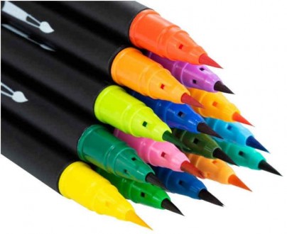 
Фломастеры-кисточки Real Brush 24 цвета отличаются тем, что пишущий узел создан. . фото 3