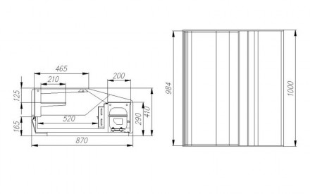 Настольная холодильная витрина Полюс АС87 SV 1,0-1 (ВХСр-1,0 Сube Арго XL ТЕХНО). . фото 4