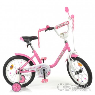 Велосипед детский PROF1 16д. Y1681 (1шт) Ballerina,SKD45,розовый,зв,фонарь,доп.к. . фото 1