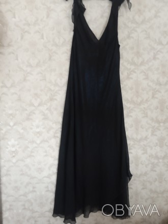 Женское платье вечернее , нарядное . Черно синего перламутрового цвета  с п. . фото 1