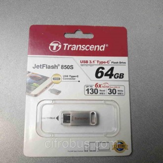 USB 3.1 Flash 64GB Transcend JetFlash 850 Silver
Внимание! Комиссионный товар. У. . фото 2