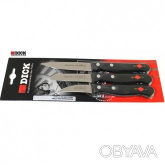 Набор профессоональных ножей, состоит из 3 ножей: - нож для чистки, длина - 6 см. . фото 1