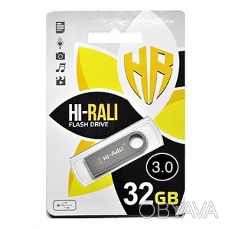 USB Flash - накопитель 3.0 Hi-Rali 32GB Shuttle series Silver - это стильный, ко. . фото 1
