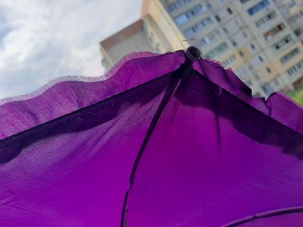 Детский зонтик с рюшками (сиреневый)

Диаметр 78 см
Длина 64 см. . фото 3